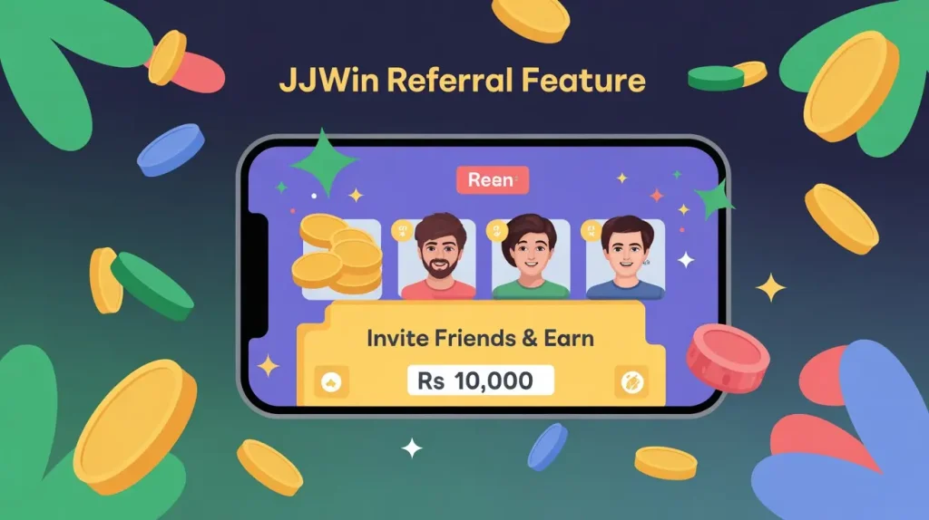 Earn Big with JJWin Game 1 jjwin game new referal feature invite friend and earn 10000